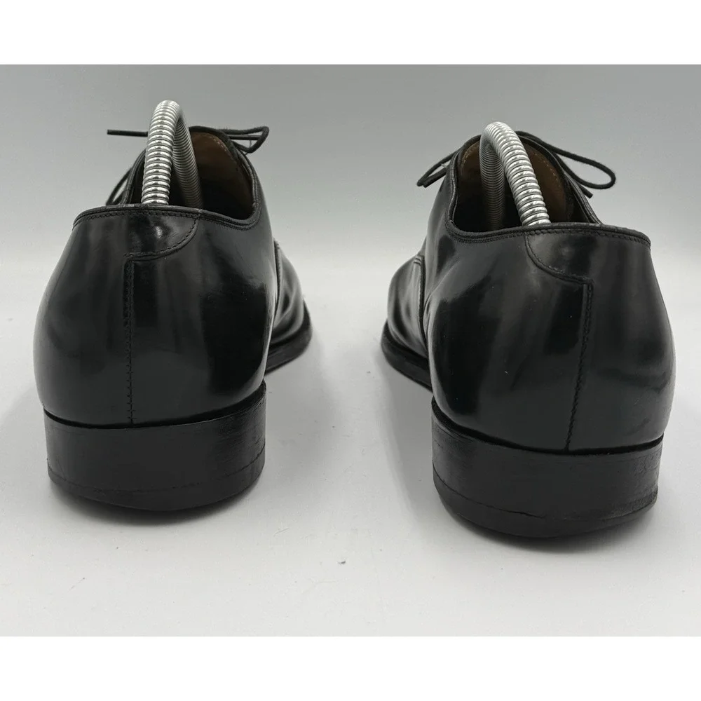 Johnston And Murphy Cap Toe Oxford Shoes Men's 9.5 Black Classic Lace Up Dress - Picture 5 of 8
